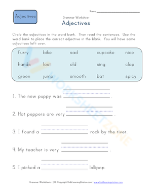 Adjectives Worksheet | Grade 3 Essential Grammar