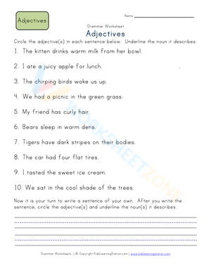 Identify adjectives 3