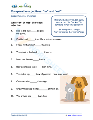Comparative adjectives: “er” and “est”