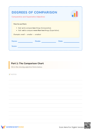 Comparative Adjectives Worksheet | Grade 2 Essential