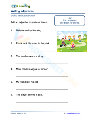 Writing adjectives 4