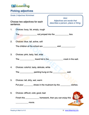 Picking adjectives 1