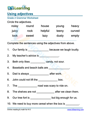 Using adjectives 3