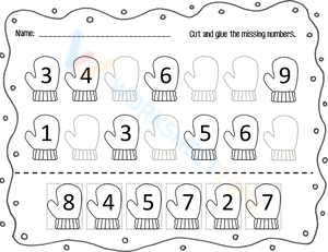 Cut and Paste the Missing Numbers Worksheet