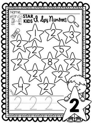Number Hunt: Spy Number 2 Worksheet