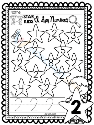 Number Hunt: Spy Number 2 Worksheet