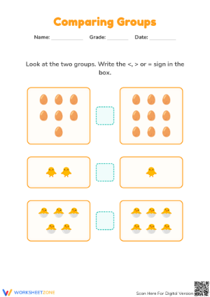 Comparing Groups Worksheet | Essential Kindergarten Math