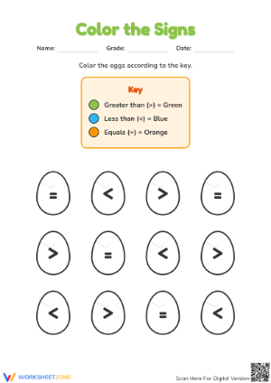 Printable Greater Than Less Than Symbols Math Worksheet