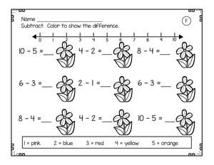 Fun Subtraction: Color the Correct Answer