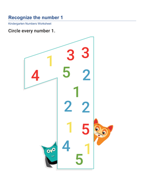 Recognizing Number 1: Early Math Skills