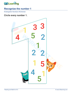 Recognizing Number 1: Early Math Skills