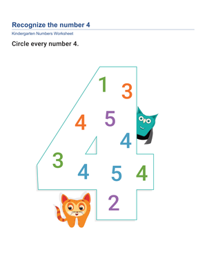 Number Recognition: Learn Number 4