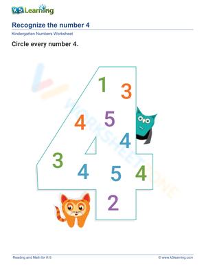 Number Recognition: Learn Number 4
