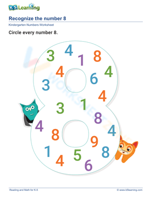 Recognizing Number 8: Skills Practice