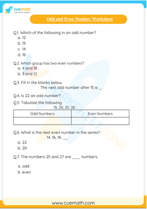 Practice Odd and Even Numbers Recognition