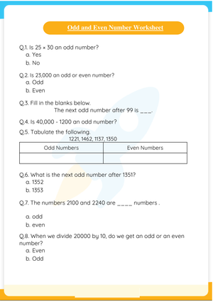 Master Odd and Even Numbers with Practice