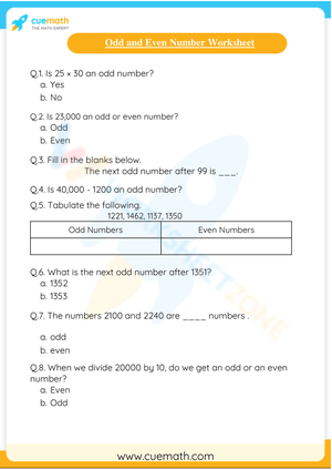 Master Odd and Even Numbers with Practice
