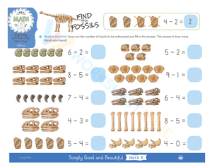 Fossil Subtraction Worksheet for Beginners
