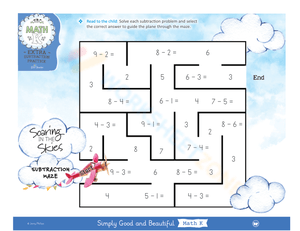 Soaring in the Skies Subtraction Maze