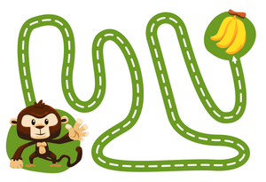 Help Monkey Find Banana: Dot Tracing Fun!