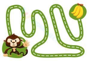 Help Monkey Find Banana: Dot Tracing Fun!