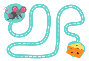 Handwriting Practice: Mouse and Cheese Tracing 