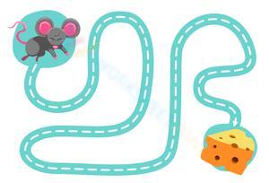 Handwriting Practice: Mouse and Cheese Tracing 