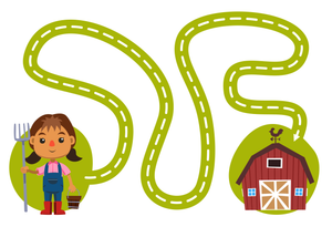 Farmer to Barn Matching Activity Worksheet