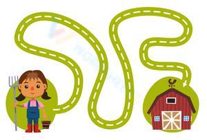 Farmer to Barn Matching Activity Worksheet
