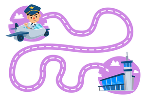 Pilot to Airport Matching Worksheet for Kids