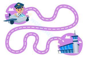 Pilot to Airport Matching Worksheet for Kids