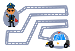 Police to Police Car Matching Worksheet Activity