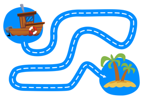 Dot Tracing Ship to Island