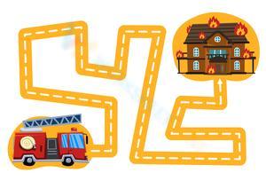 Firetruck to House on Fire Matching Sheet