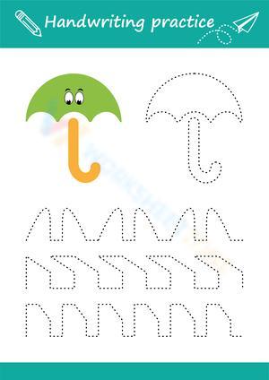 Creative Tracing Umbrella Worksheets 