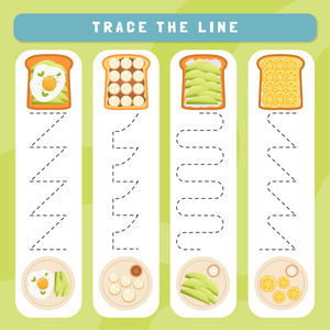 Trace the Line Worksheets for Preschoolers 