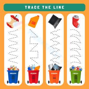 Trash Sorting and Recycling Paths Worksheet