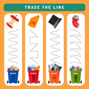 Trash Sorting and Recycling Paths Worksheet