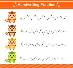 Kindergarten Handwriting Practice: Squirrel Lines