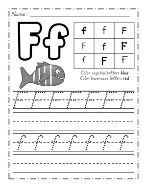 Dealian Handwriting: Letter Ff Practice Template