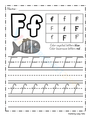 Dealian Handwriting: Letter Ff Practice Template