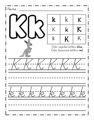 Dealian Handwriting: Letter Kk Practice Tool