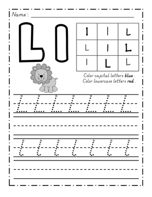 Dealian Handwriting: Letter Ll Practice Resource