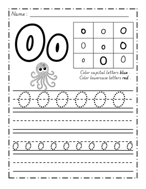 O Handwriting Practice Worksheet