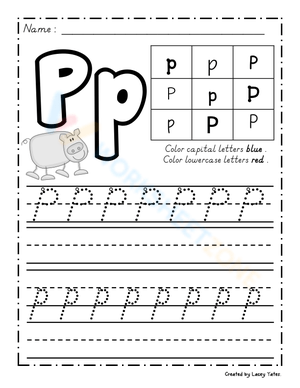 P Handwriting Practice Worksheet