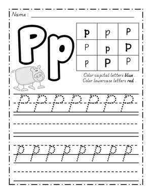 P Handwriting Practice Worksheet