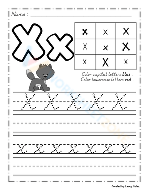 Letter X Tracing and Coloring for Kids 
