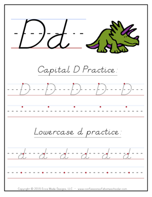 D Handwriting Practice Worksheet