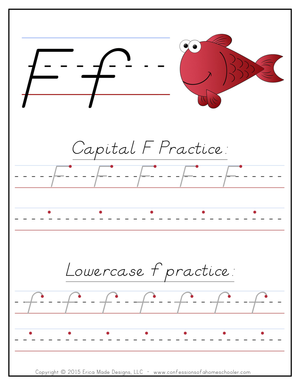 D'nealian Letter Ff Tracing | Essential Grade 1 Worksheet