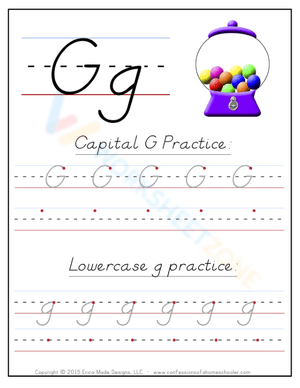 G Handwriting Practice Worksheet